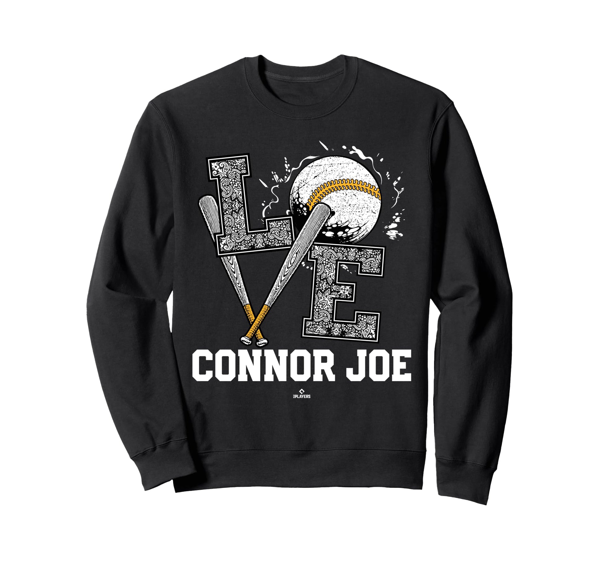 Distressed Baseball Love Connor Joe Sweatshirt - Unique Graphic Men Women - T-Shirt, Sweatshirt, Hoodie