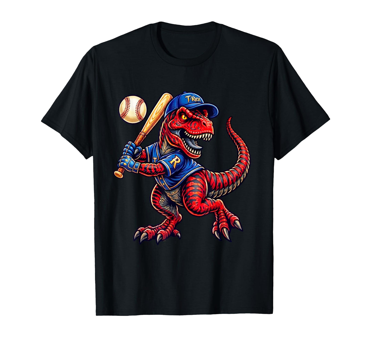 Funny Baseball Dinosaur T-Shirt - Custom Art Print for Adults - T-Shirt, Sweatshirt, Hoodie