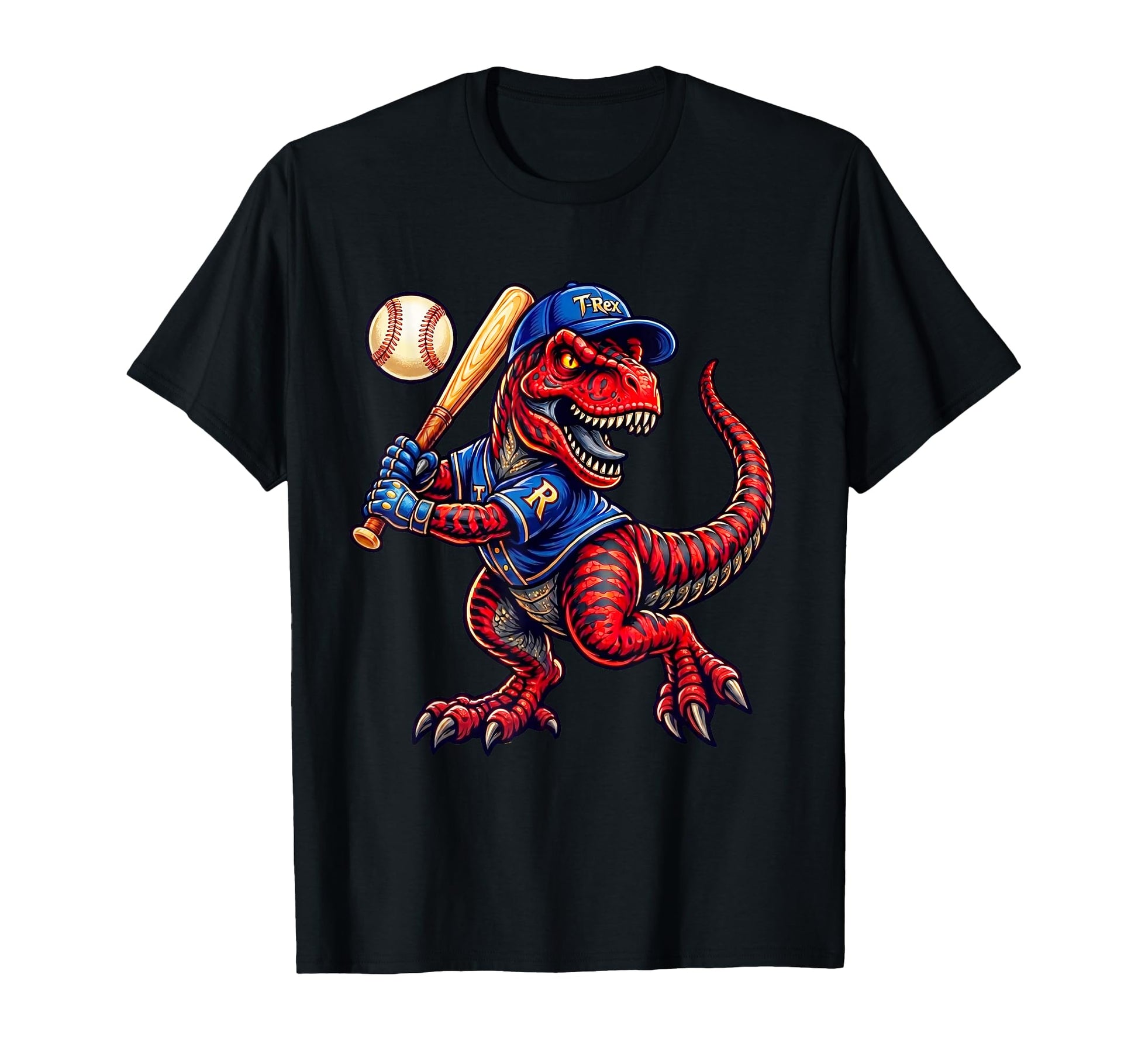 Funny Baseball Dinosaur T-Shirt - Custom Art Print for Adults - T-Shirt, Sweatshirt, Hoodie