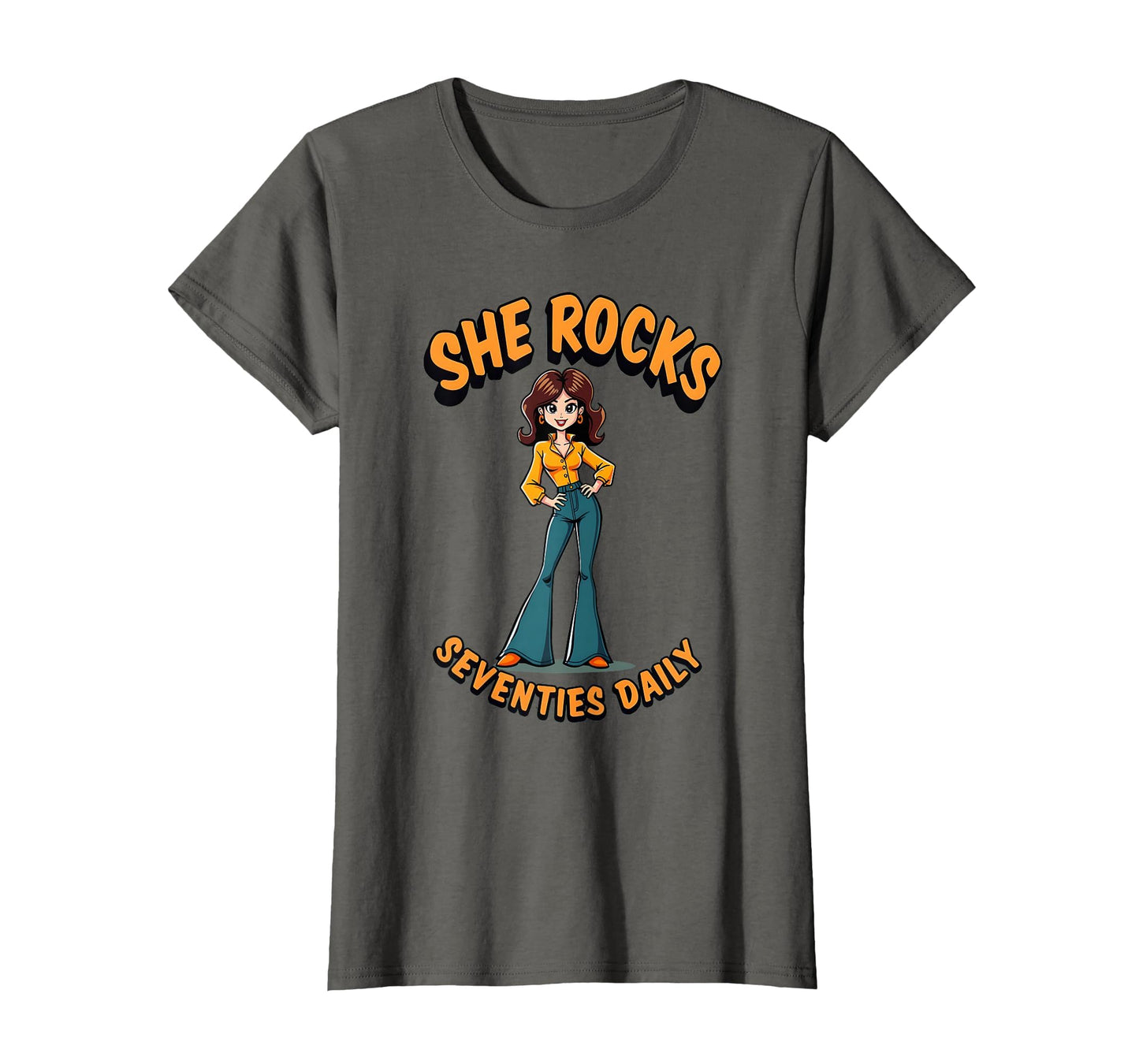She Rocks Seventies Daily T-Shirt - Custom Art Print Unisex - T-Shirt, Sweatshirt, Hoodie