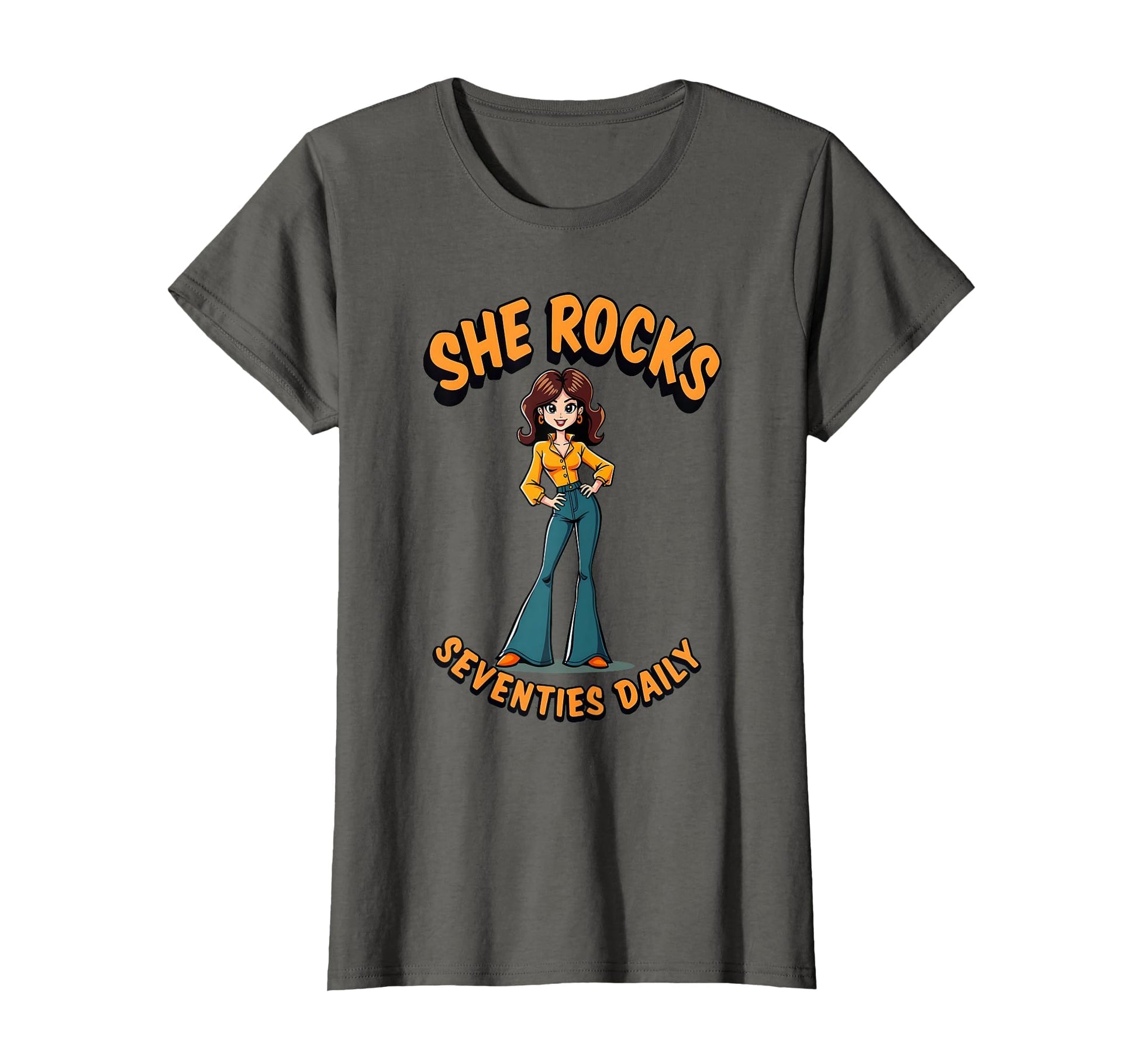 She Rocks Seventies Daily T-Shirt - Custom Art Print Unisex - T-Shirt, Sweatshirt, Hoodie