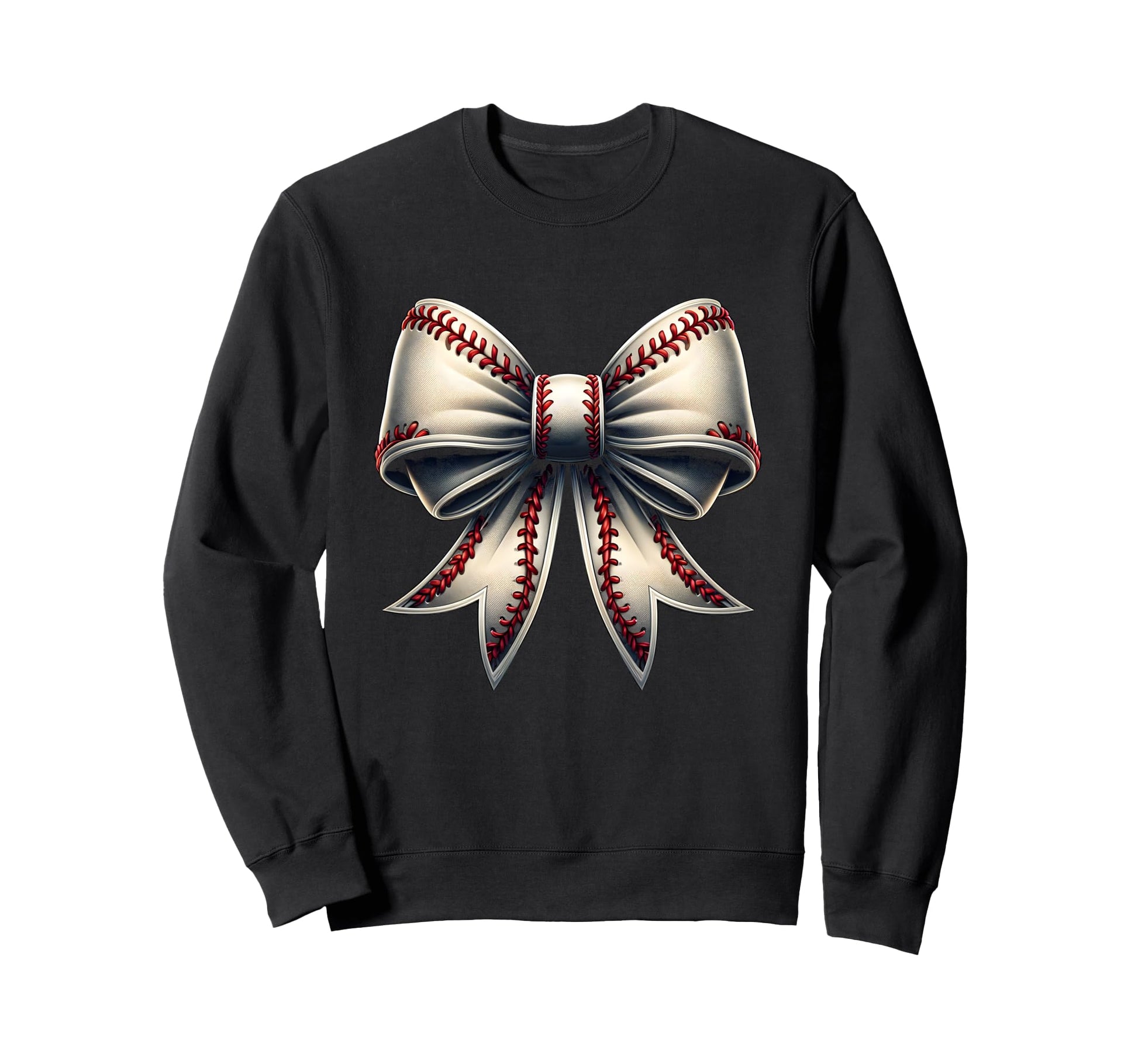Baseball Bow Baseball Mom Mothers Sweatshirt - Trendy Graphic for Adults - T-Shirt, Sweatshirt, Hoodie