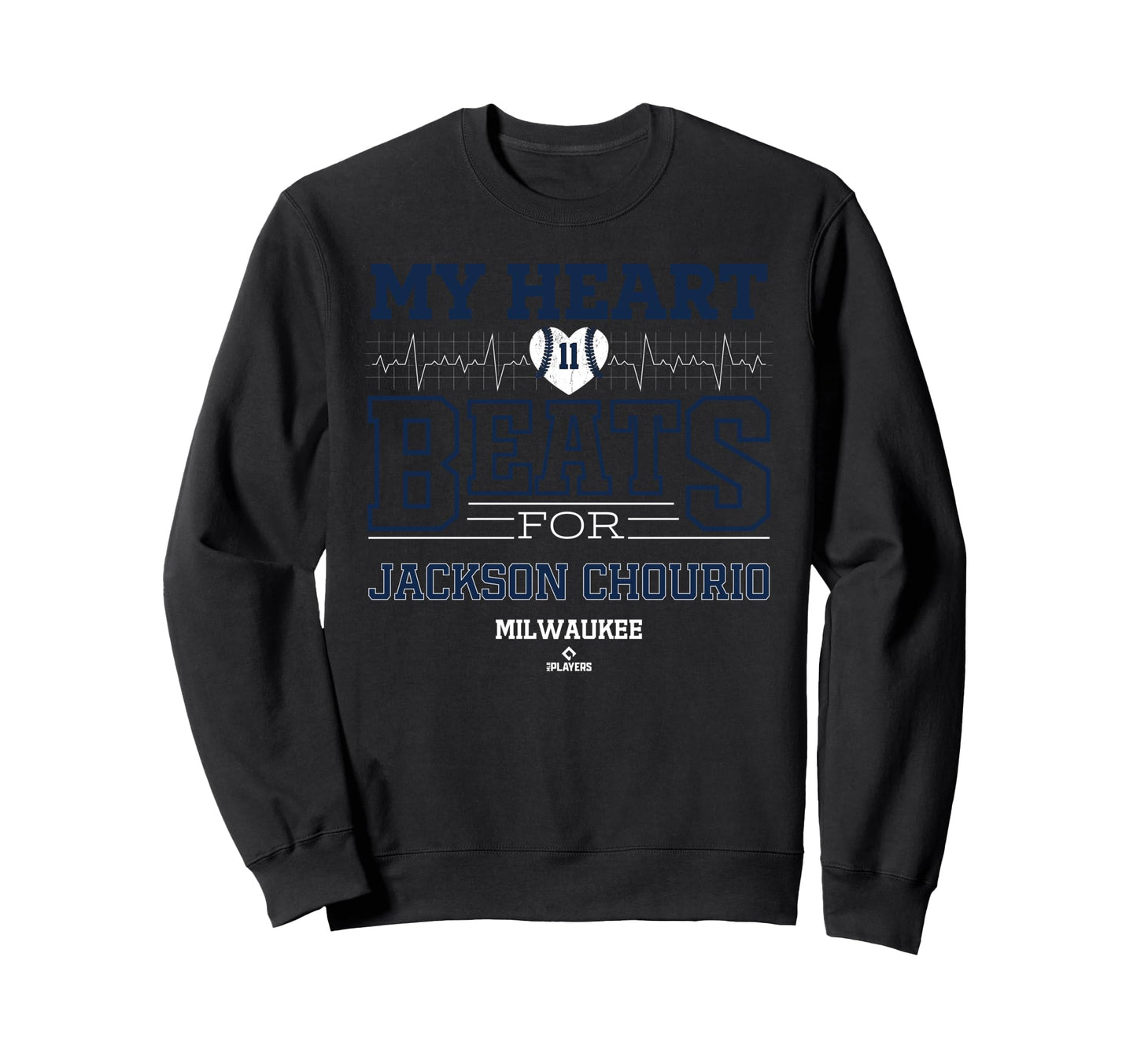 My Heart Beats Jackson Chourio Sweatshirt - Casual Everyday Wear Men Women - T-Shirt, Sweatshirt, Hoodie