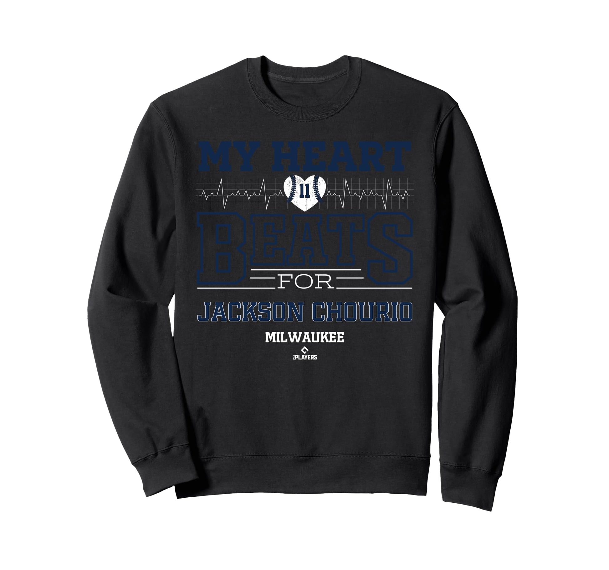 My Heart Beats Jackson Chourio Sweatshirt - Casual Everyday Wear Men Women - T-Shirt, Sweatshirt, Hoodie