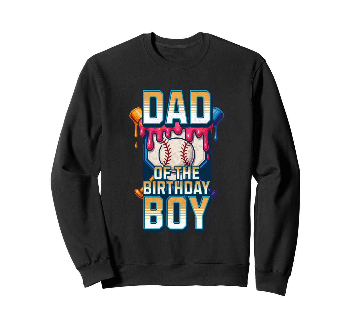 Dad Birthday Baseball Ice Cream Sweatshirt - Fun Novelty Design Unisex - T-Shirt, Sweatshirt, Hoodie
