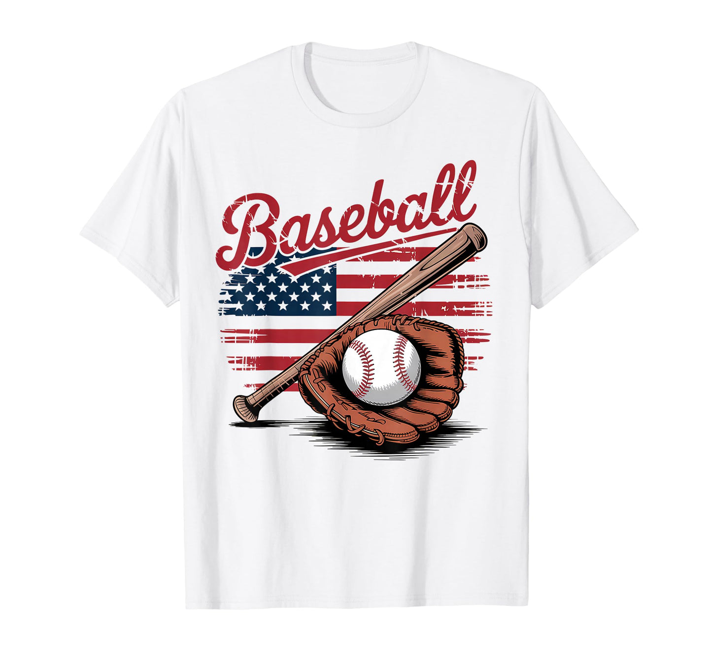 Patriotic Baseball Player Usa Flag T-Shirt - Graphic Print for Adults - T-Shirt, Sweatshirt, Hoodie