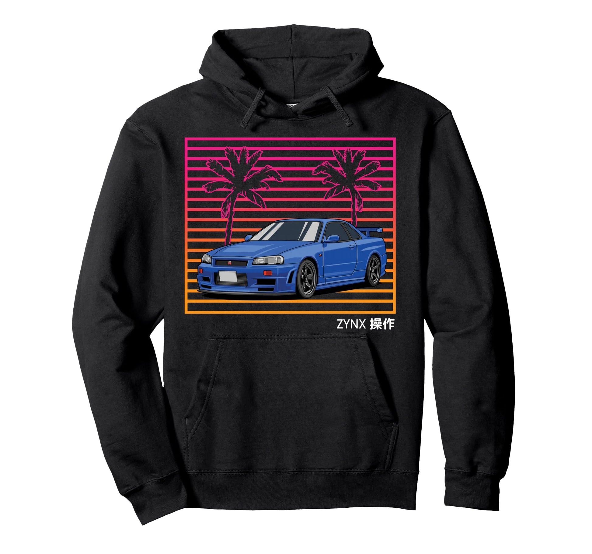 Jdm Import Tuner Drift Car Synthwave 80S Hoodie - Aesthetic Graphic Unisex - T-Shirt, Sweatshirt, Hoodie