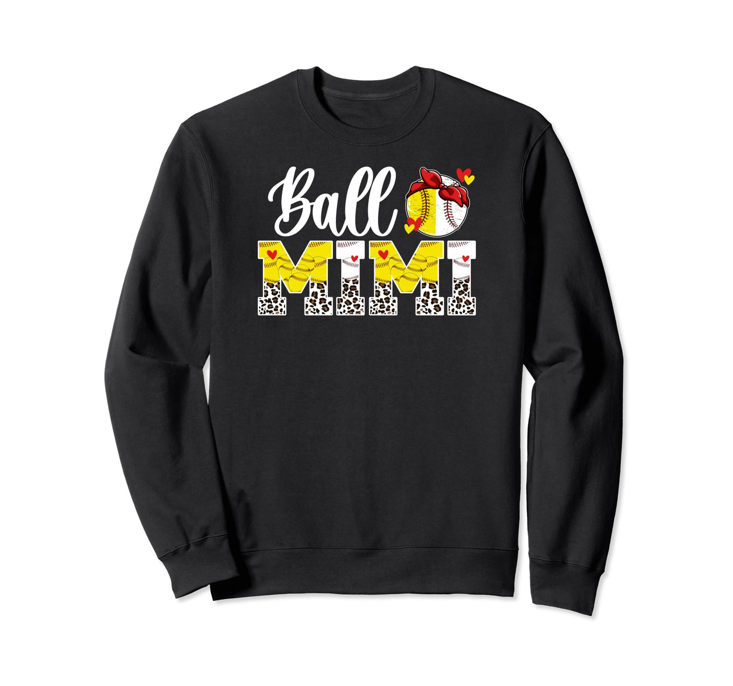 Ball Mimi Leopard Baseball Sweatshirt - Streetwear Style for Adults - T-Shirt, Sweatshirt, Hoodie