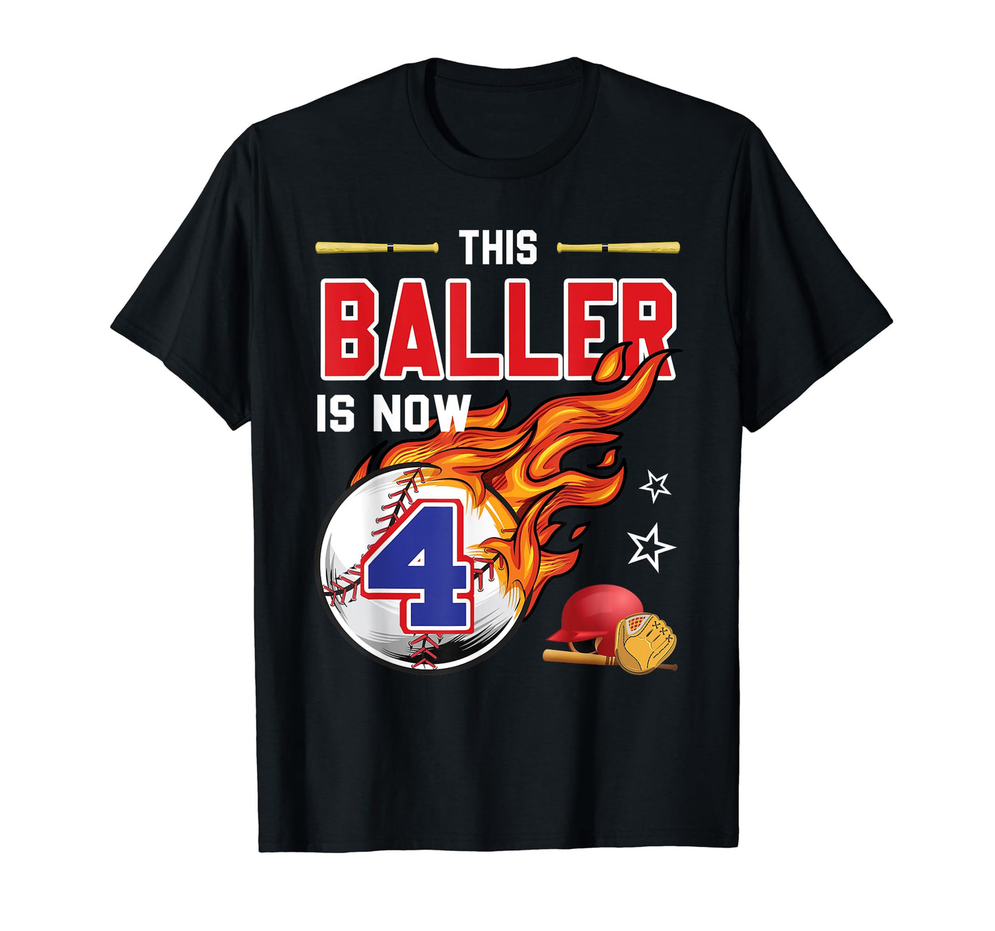 This Baller Is Now 4 Birthday T-Shirt - Minimalist Print for Adults - T-Shirt, Sweatshirt, Hoodie