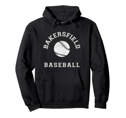 Bakersfield Baseball Distressed Hoodie - Custom Art Print Men Women - T-Shirt, Sweatshirt, Hoodie