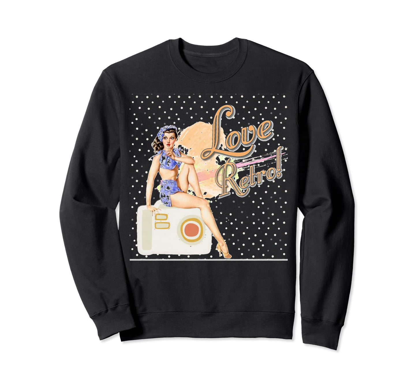 1950S Pin Up Gitl Bikini Poses Her Sweatshirt - Novelty Apparel Men Women - T-Shirt, Sweatshirt, Hoodie