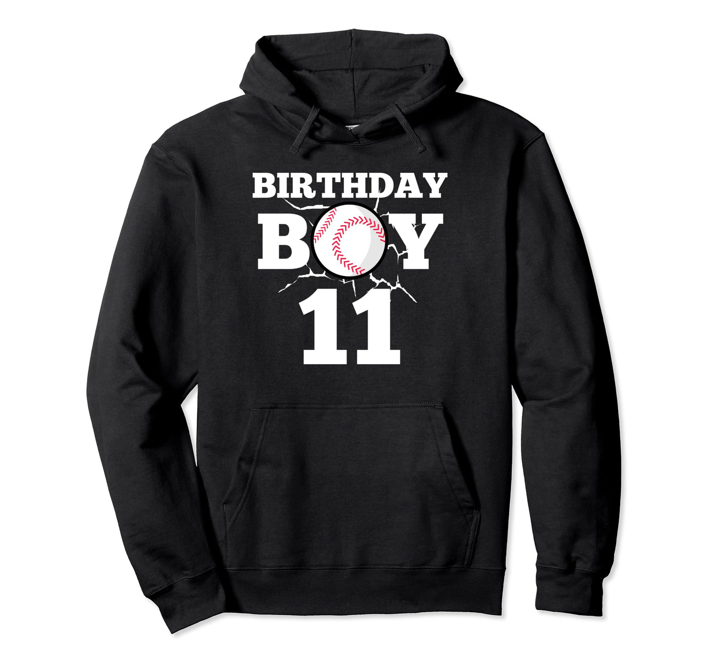 Happy 11Th Birthday Baseball 11 Year Old Hoodie - Graphic Print for Adults - T-Shirt, Sweatshirt, Hoodie