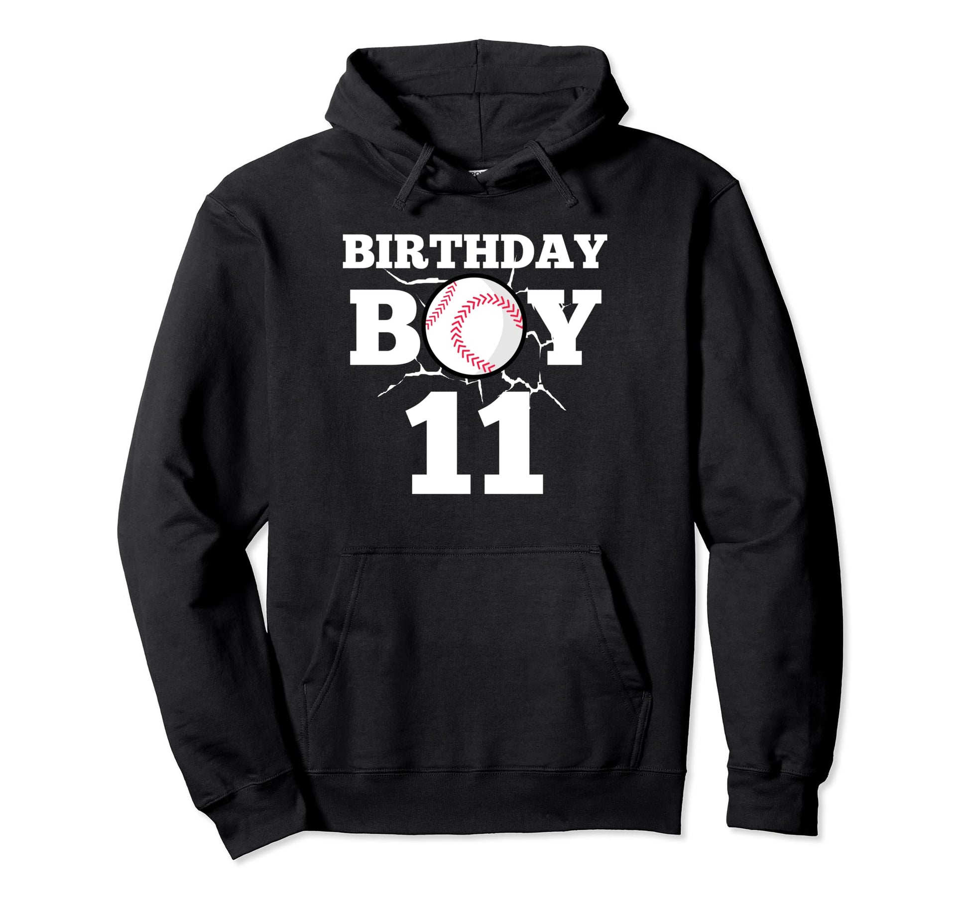 Happy 11Th Birthday Baseball 11 Year Old Hoodie - Graphic Print for Adults - T-Shirt, Sweatshirt, Hoodie