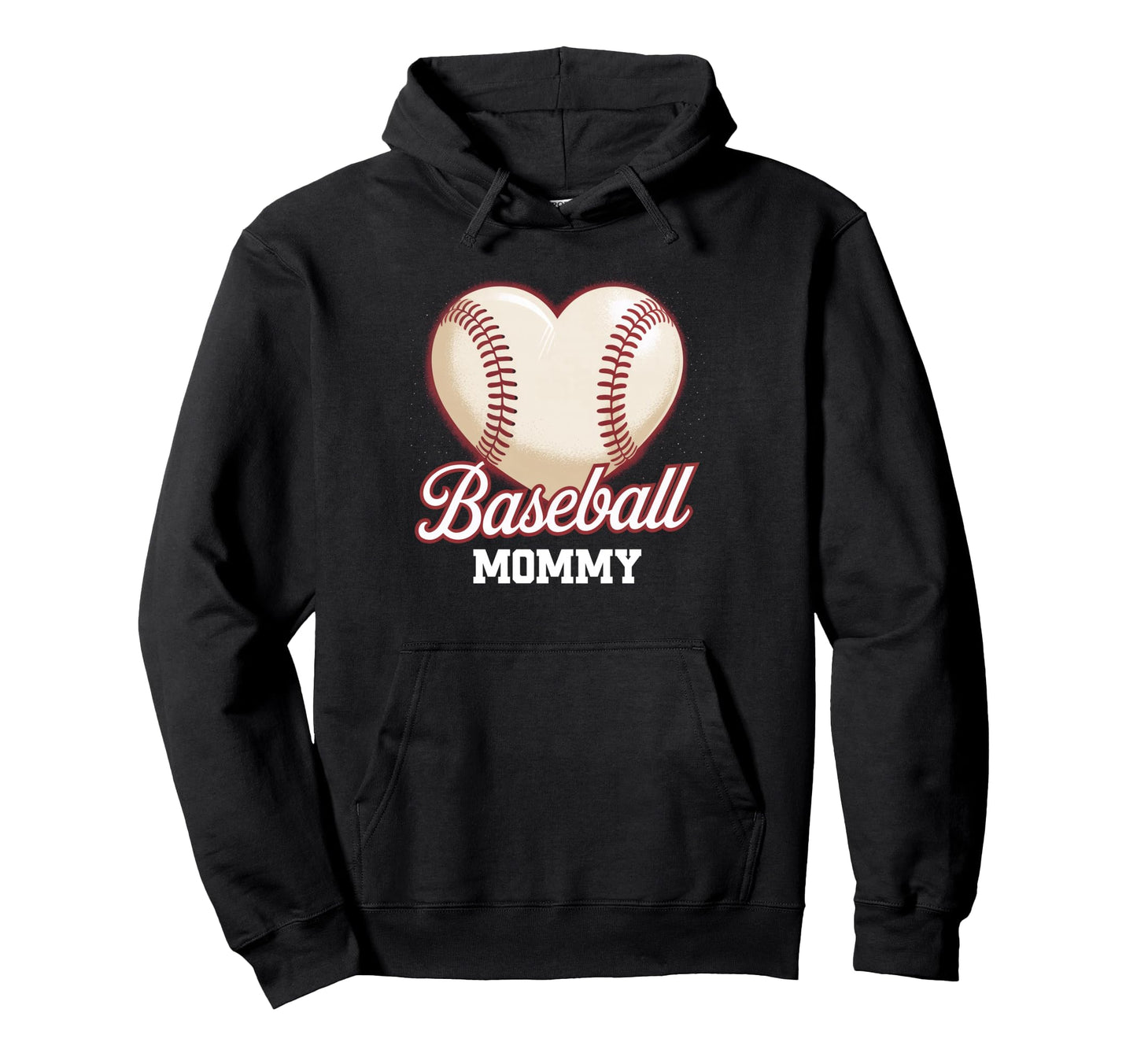 Heart Baseball Mommy Mothers Day Hoodie - Casual Everyday Wear Men Women - T-Shirt, Sweatshirt, Hoodie