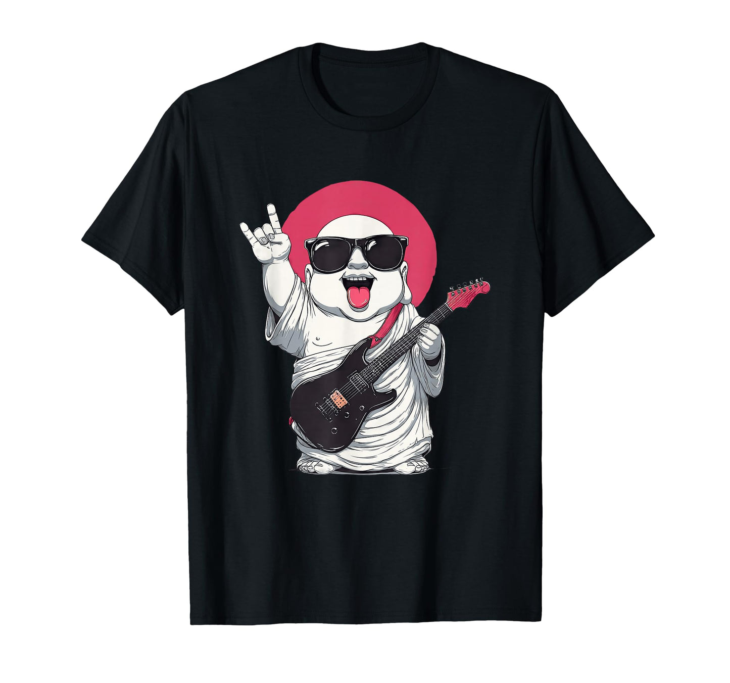 Funny Buddha Rock Music Guitar Player T-Shirt - Custom Art Print Men Women - T-Shirt, Sweatshirt, Hoodie