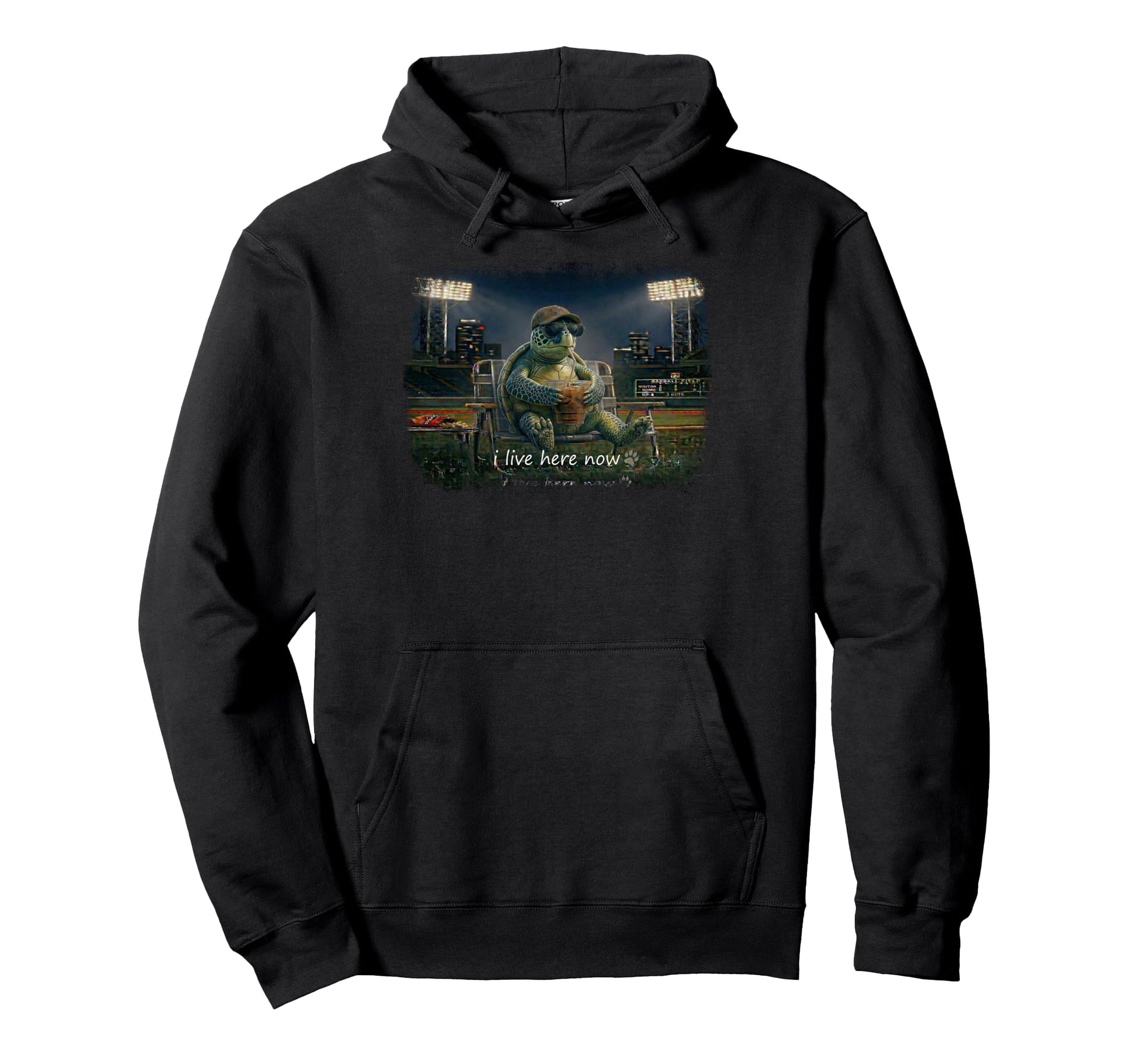 Funny Turtle Ballfield Baseball Field I Hoodie - Custom Art Print Unisex - T-Shirt, Sweatshirt, Hoodie
