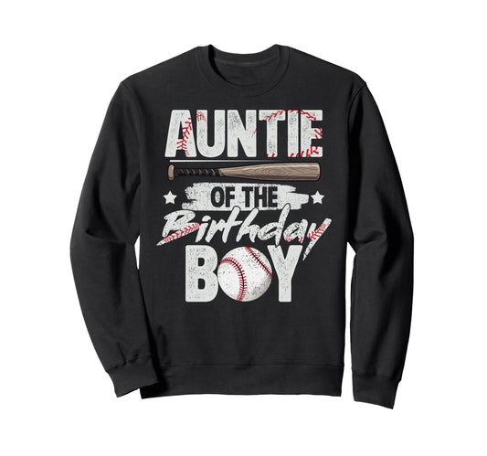 Auntie Birthday Matching Baseball Sweatshirt - Trendy Graphic for Adults - T-Shirt, Sweatshirt, Hoodie