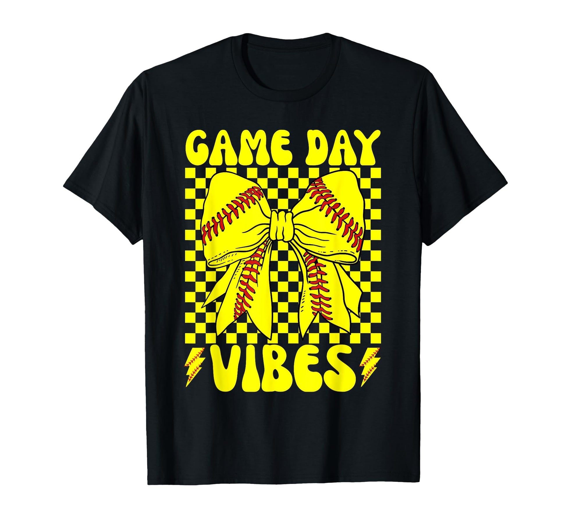 Game Day Vibes Coquette Bow Baseball T-Shirt - Custom Art Print for Adults - T-Shirt, Sweatshirt, Hoodie