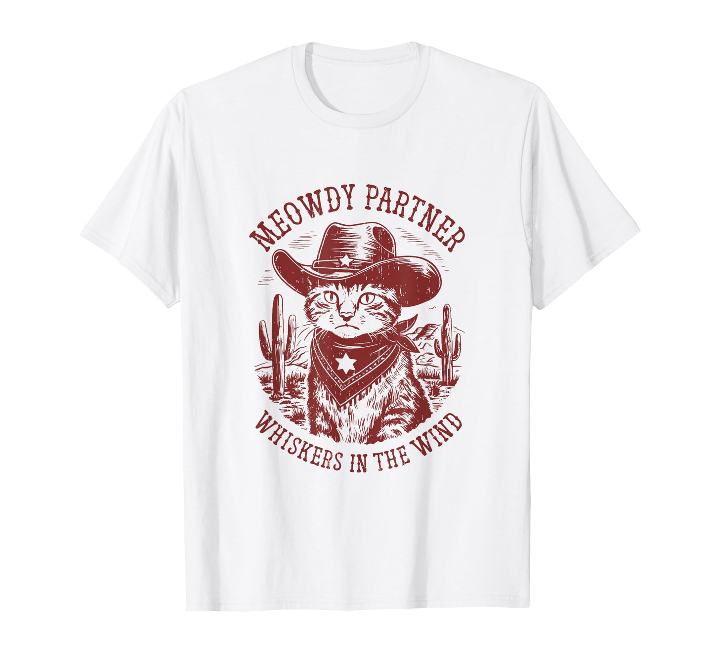 Meowdy Partner Desert Western Kitten T-Shirt - Graphic Print for Adults - T-Shirt, Sweatshirt, Hoodie