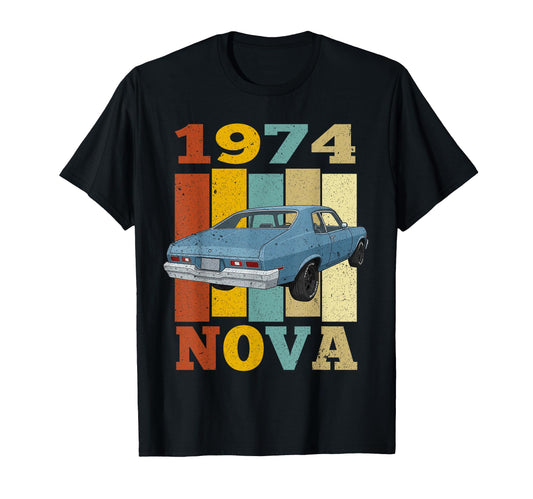 1974 74 Nova Silhouette Muscle Car T-Shirt - Minimalist Print Men Women - T-Shirt, Sweatshirt, Hoodie