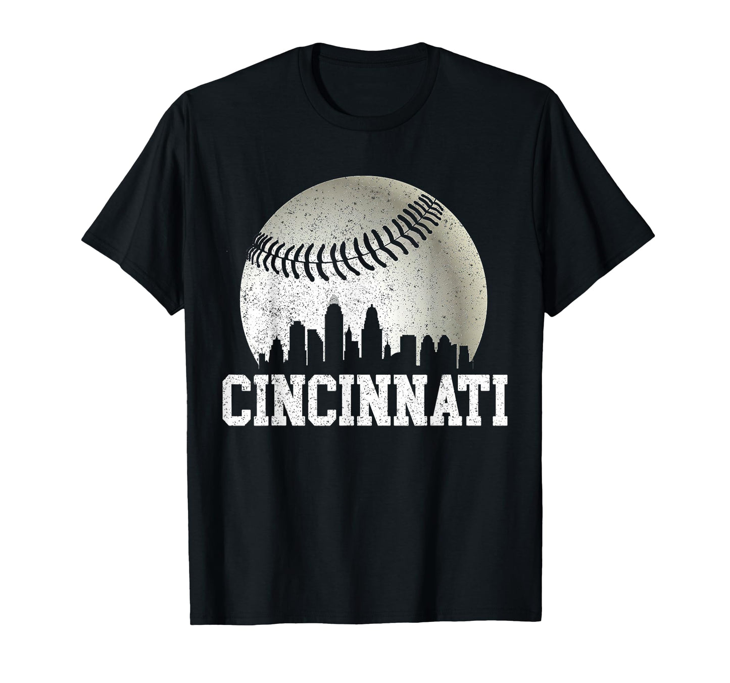 Cincinnati Baseball Distressed T-Shirt - Fun Novelty Design for Adults - T-Shirt, Sweatshirt, Hoodie