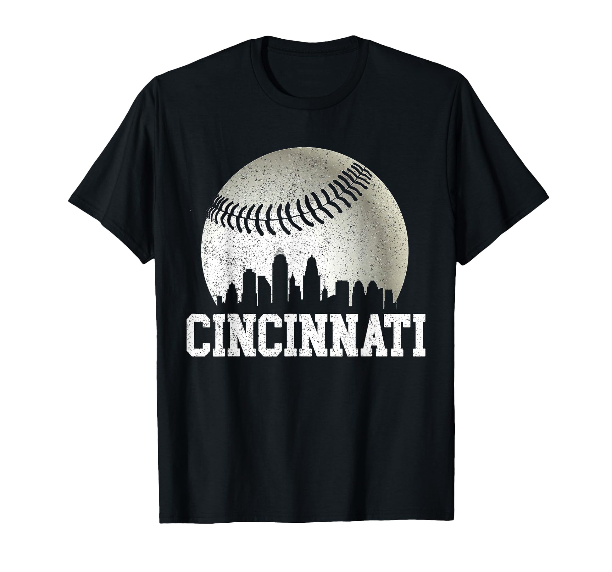 Cincinnati Baseball Distressed T-Shirt - Fun Novelty Design for Adults - T-Shirt, Sweatshirt, Hoodie