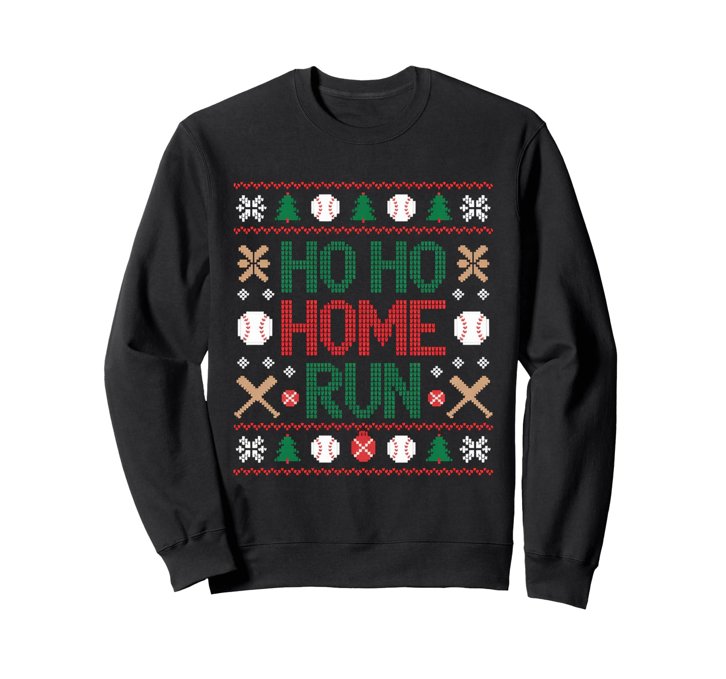Ho Ho Home Run Baseball Sweatshirt - Casual Everyday Wear Unisex - T-Shirt, Sweatshirt, Hoodie