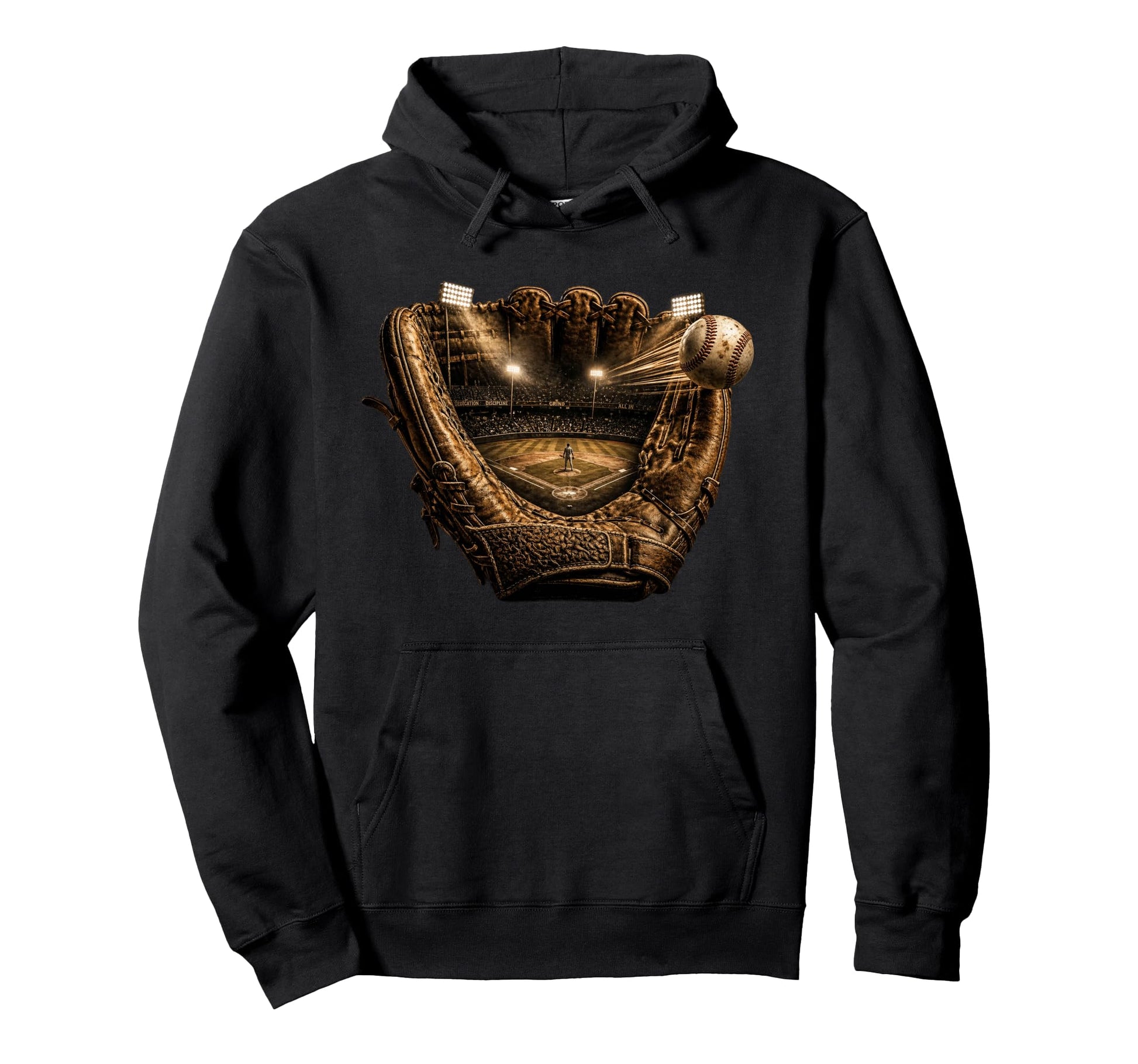 Baseball Glove And Field Hoodie - Casual Everyday Wear for Adults - T-Shirt, Sweatshirt, Hoodie