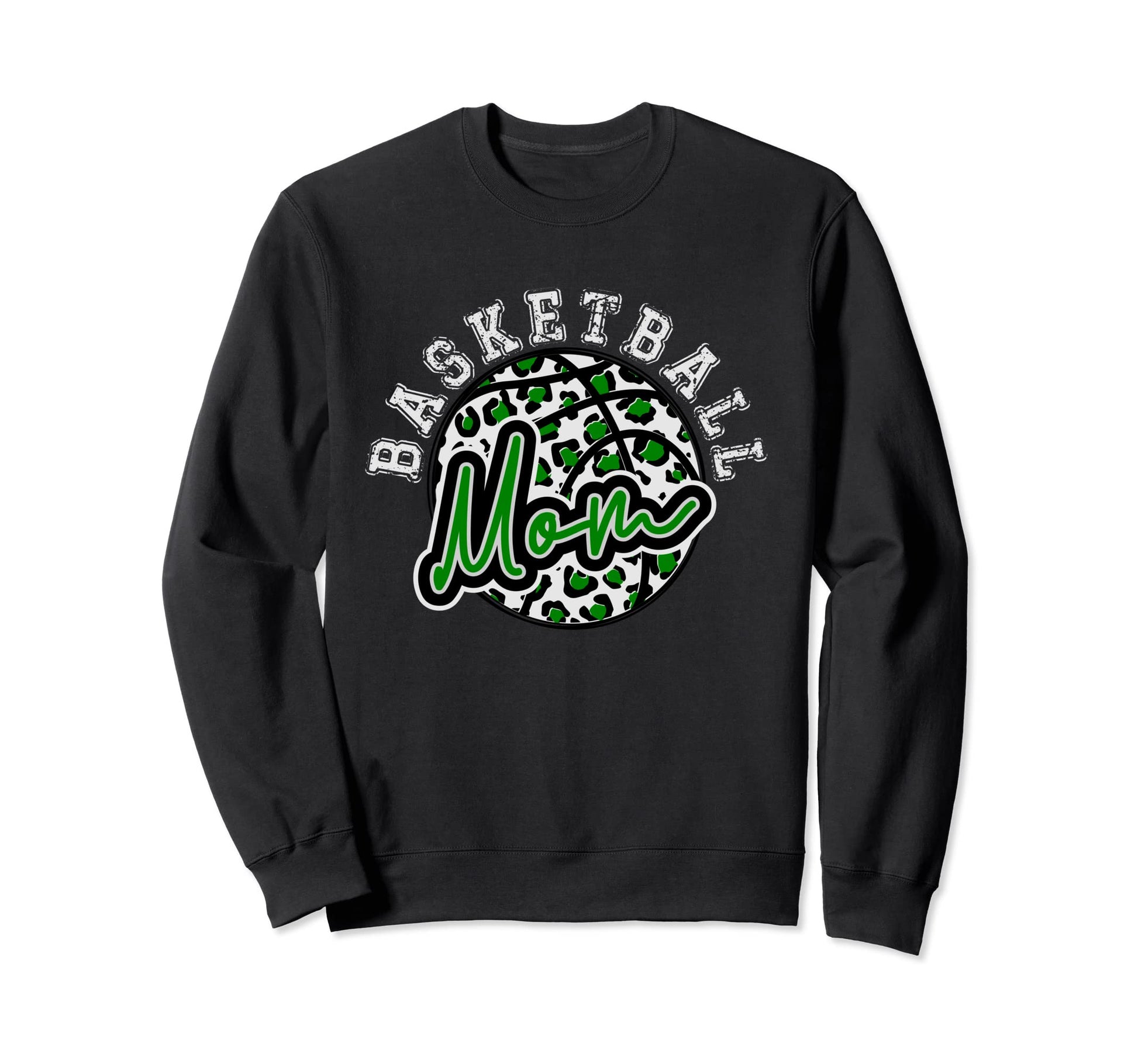 Leopard Cheetah Basketball Mom Sweatshirt - Aesthetic Graphic for Adults - T-Shirt, Sweatshirt, Hoodie