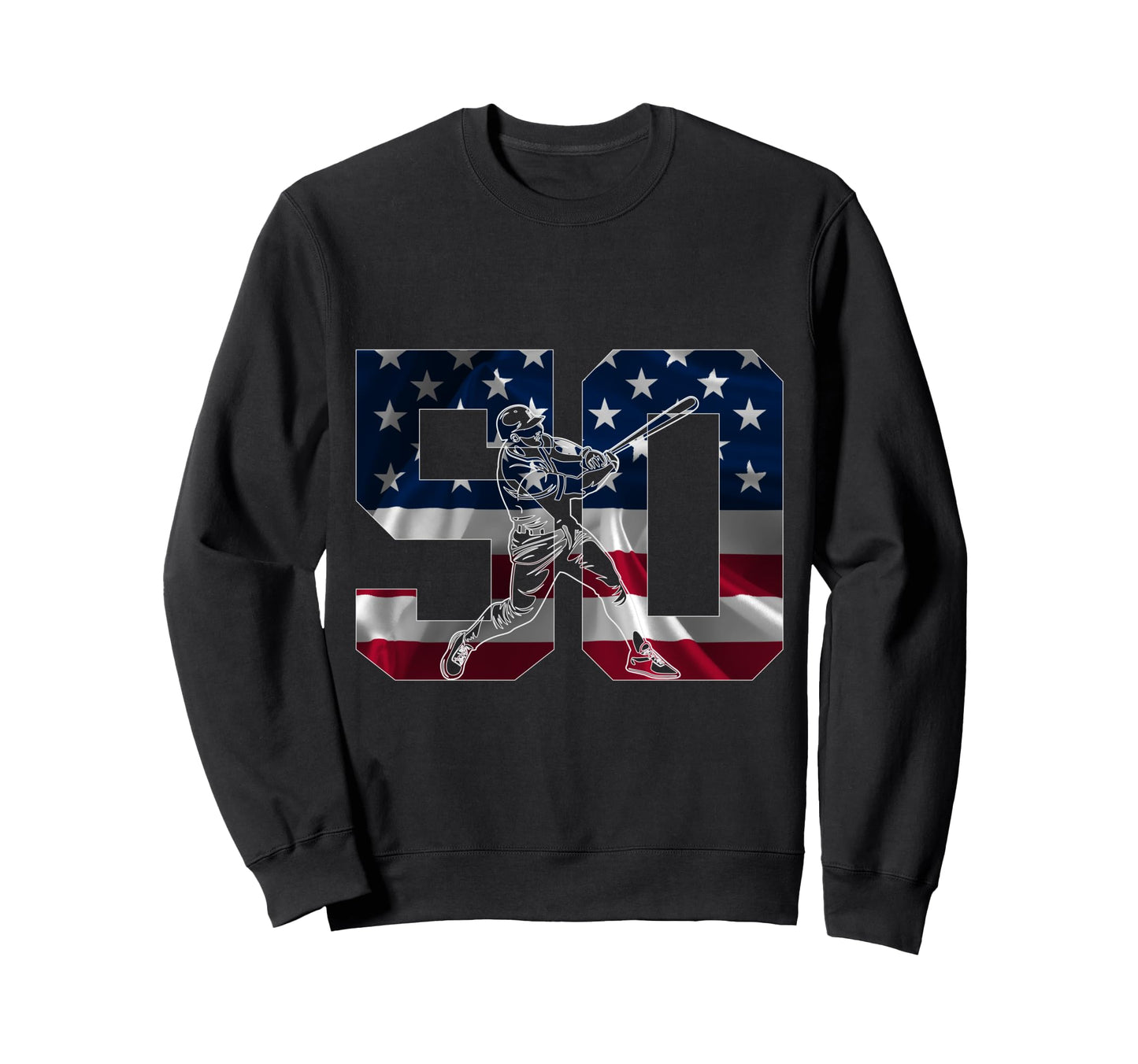 Number 50 Years Baseball 50Th Birthday Sweatshirt - Novelty Apparel Unisex - T-Shirt, Sweatshirt, Hoodie