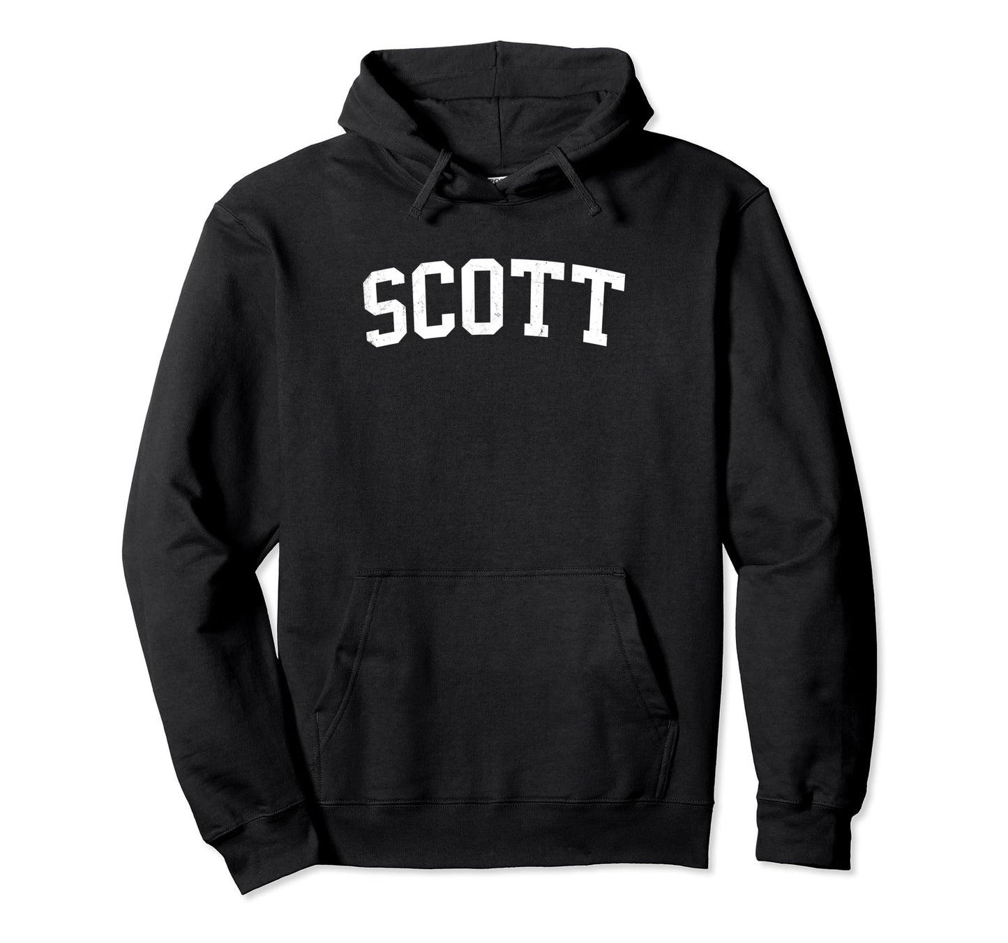 Scott La Distressed White Varsity Hoodie - Novelty Apparel Unisex - T-Shirt, Sweatshirt, Hoodie