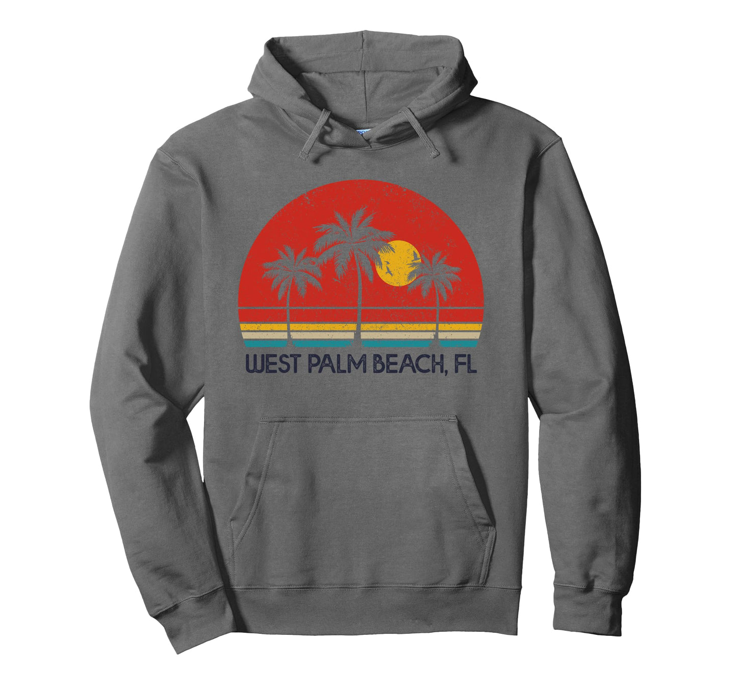 West Palm Beach Florida Fl Surfer Sunset Hoodie - Trendy Graphic Unisex - T-Shirt, Sweatshirt, Hoodie