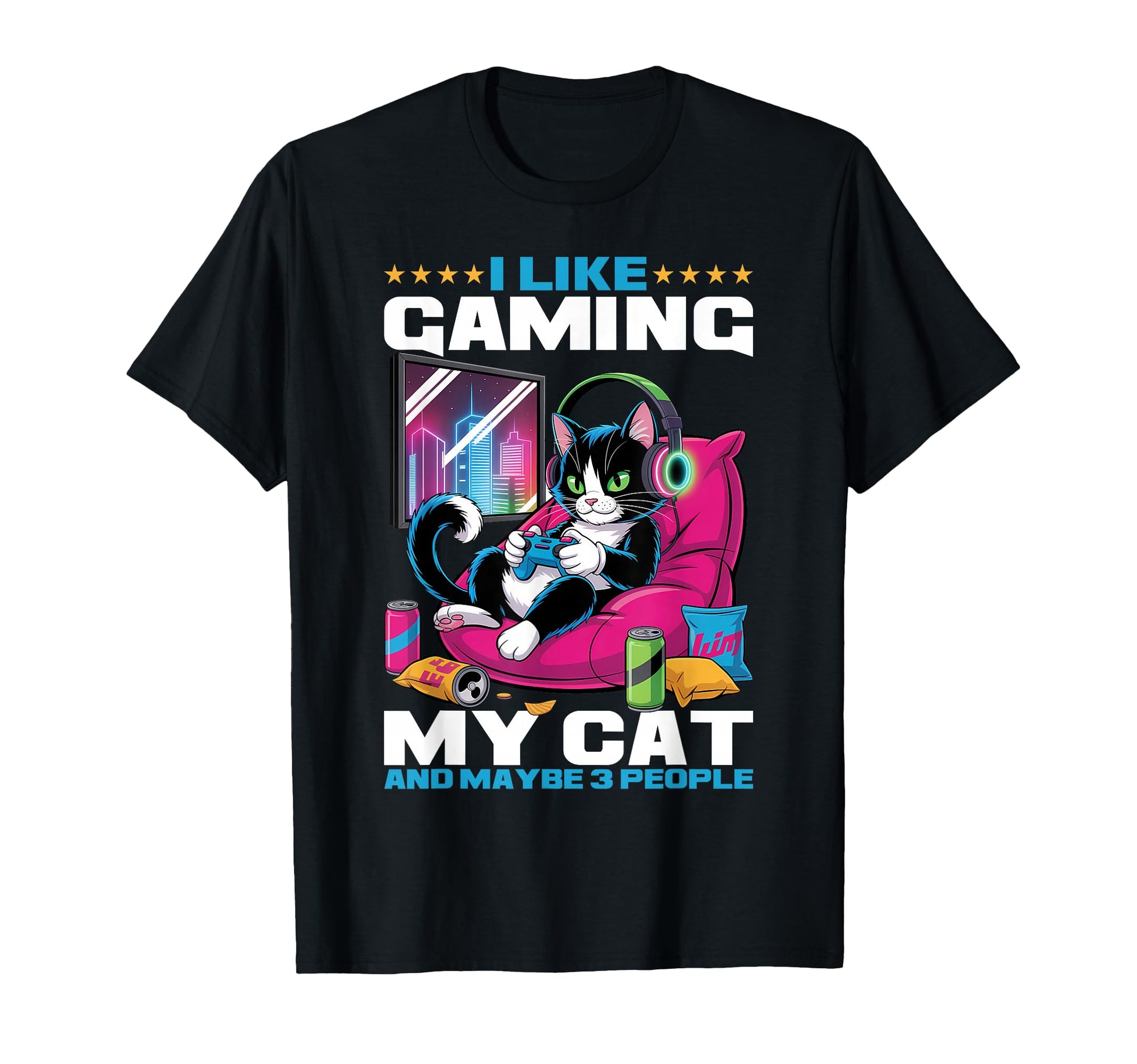 Gamer Gaming Cat Video Game T-Shirt - Novelty Apparel Unisex - T-Shirt, Sweatshirt, Hoodie
