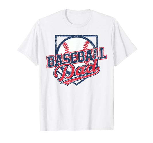 Baseball Dad Fathers Day Mens T-Shirt - Minimalist Print for Adults - T-Shirt, Sweatshirt, Hoodie