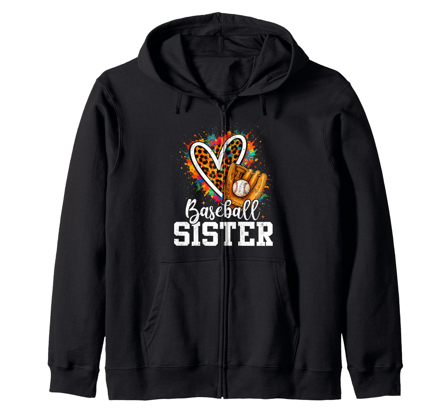 My Favorite Baseball Sister Leopard Sweatshirt - Graphic Print Men Women - T-Shirt, Sweatshirt, Hoodie