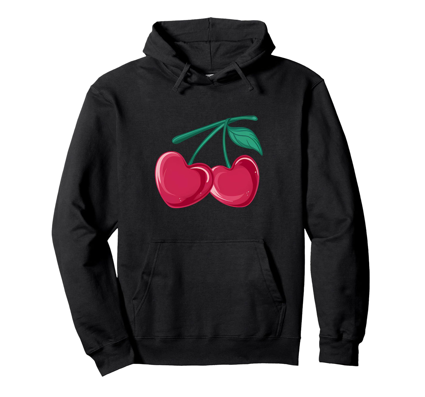 Cherry Heart Shape Red Aesthetic Cherries Hoodie - Minimalist Print Unisex - T-Shirt, Sweatshirt, Hoodie