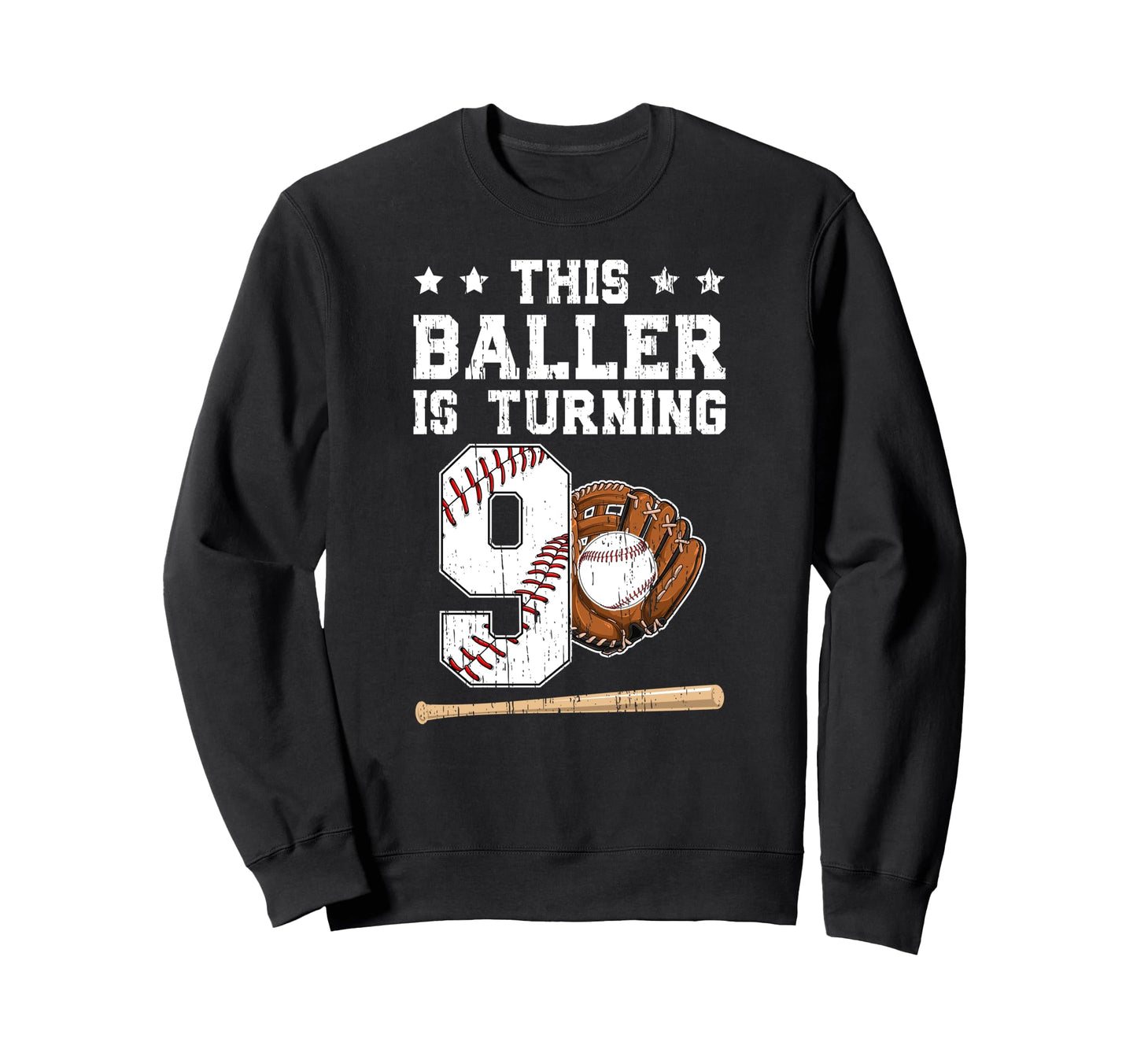 9Th Birthday Baseball 9 Year Old Sweatshirt - Streetwear Style Men Women - T-Shirt, Sweatshirt, Hoodie
