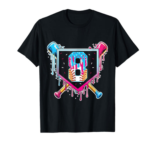 Baseball 8 Year Old Ice Cream T-Shirt - Casual Everyday Wear for Adults - T-Shirt, Sweatshirt, Hoodie