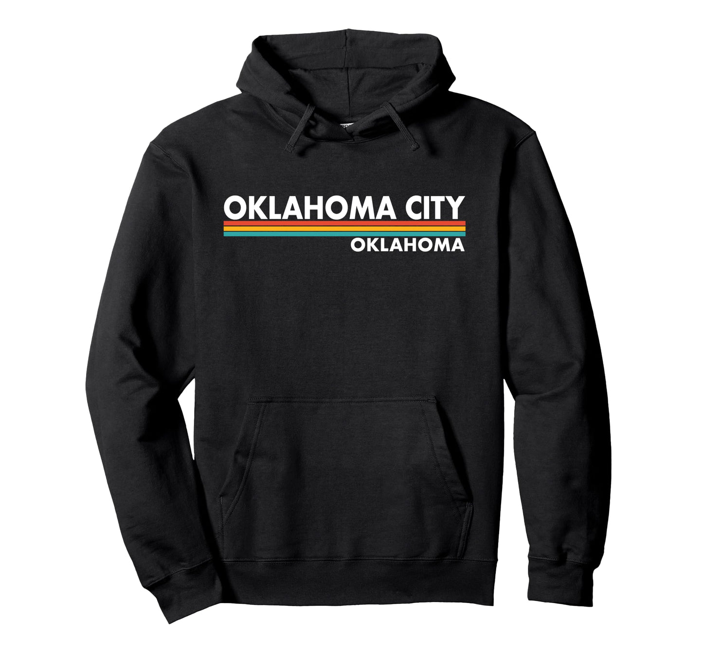 Oklahoma City Oklahoma Stripes Hoodie - Custom Art Print for Adults - T-Shirt, Sweatshirt, Hoodie