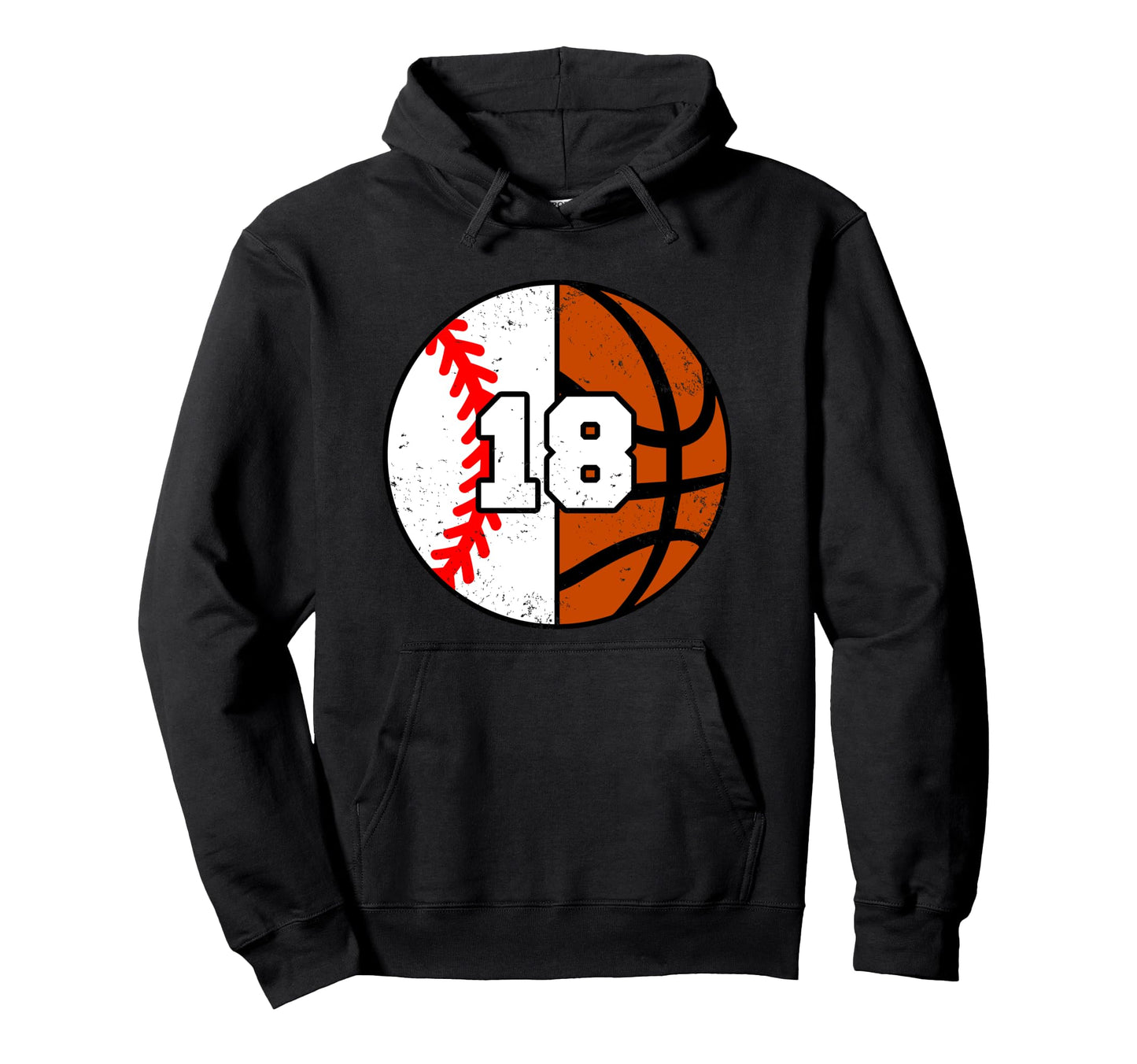 Baseball Basketball Number 18 Jersey Hoodie - Novelty Apparel Men Women - T-Shirt, Sweatshirt, Hoodie