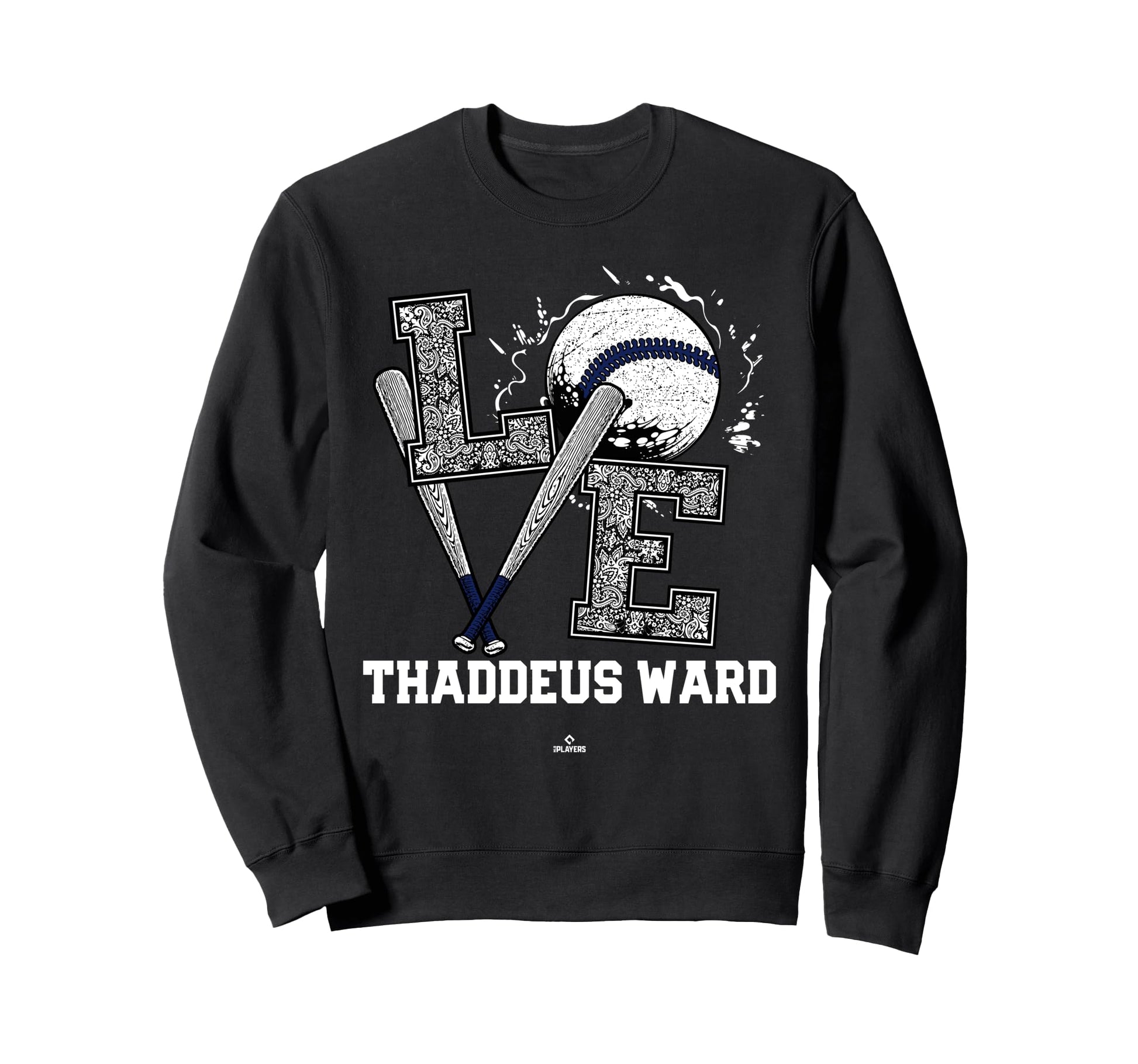Distressed Baseball Love Thaddeus Sweatshirt - Unique Graphic Men Women - T-Shirt, Sweatshirt, Hoodie