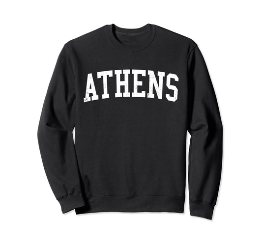 Athens Tx Distressed White Sweatshirt - Aesthetic Graphic for Adults - T-Shirt, Sweatshirt, Hoodie