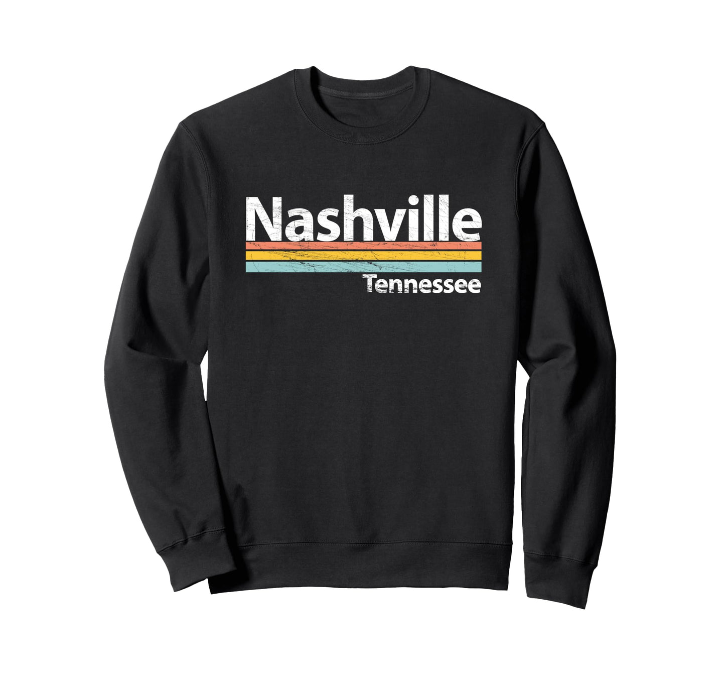 Nashville Tennessee Worn Stripes Sweatshirt - Custom Art Print for Adults - T-Shirt, Sweatshirt, Hoodie