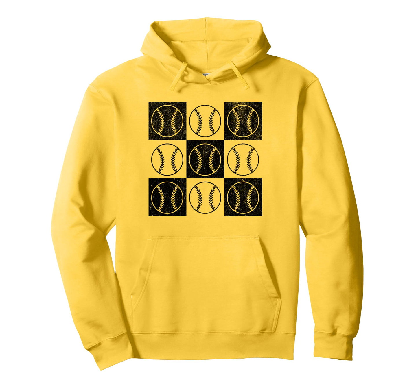 Checkered Baseball Softball Hoodie - Streetwear Style for Adults - T-Shirt, Sweatshirt, Hoodie