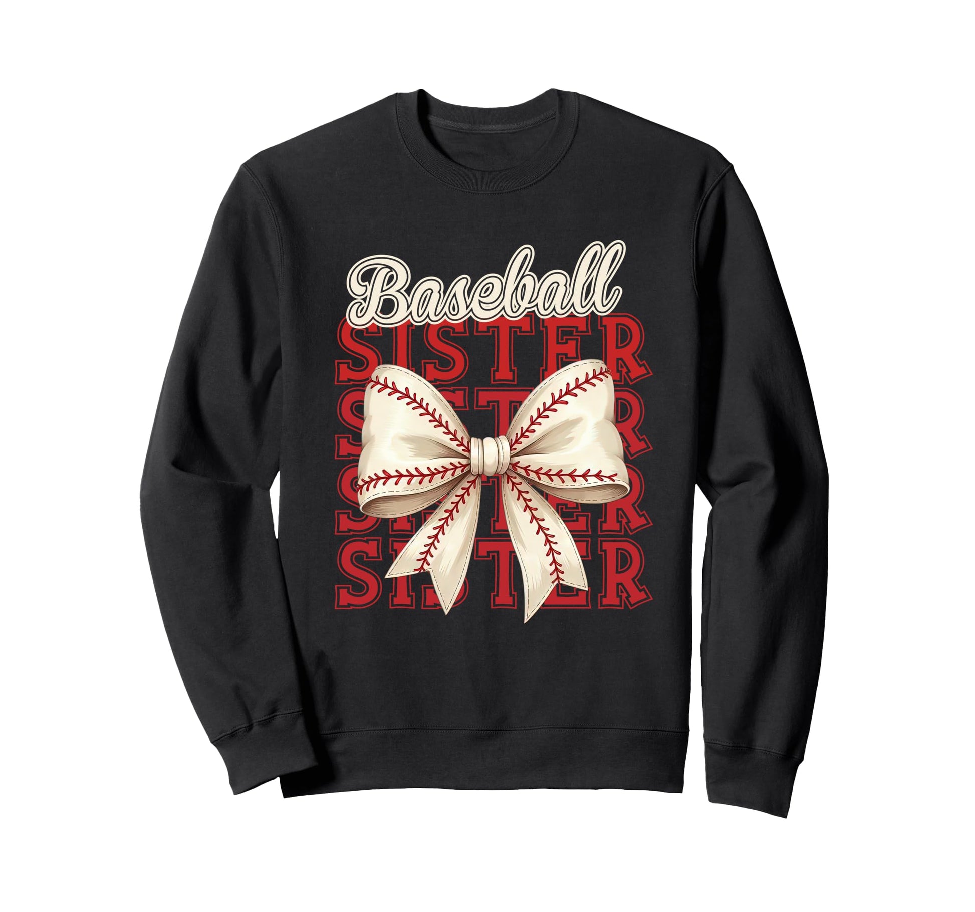 Baseball Sister Coquette Bow Baseball Sweatshirt - Trendy Graphic Men Women - T-Shirt, Sweatshirt, Hoodie