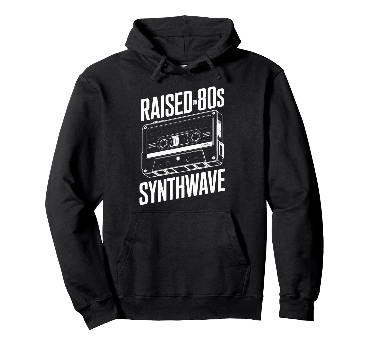 Raised 80S Synthwave Cassette Music Hoodie - Novelty Apparel Men Women - T-Shirt, Sweatshirt, Hoodie
