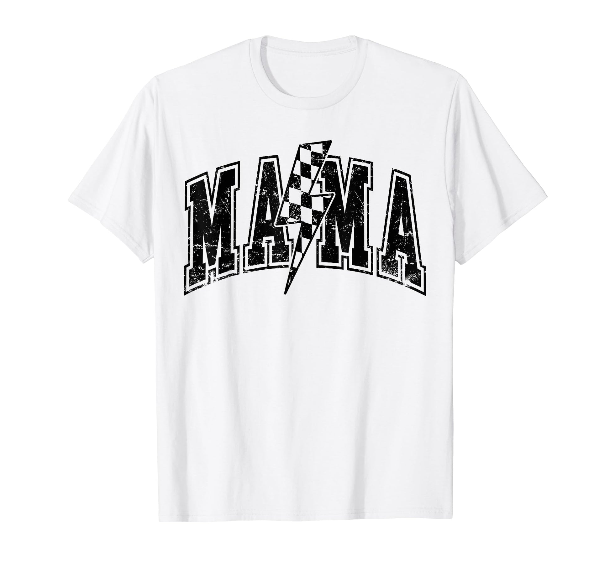 Mama Lightning Bolt Checkered Mothers Day T-Shirt - Trendy Graphic Unisex - T-Shirt, Sweatshirt, Hoodie