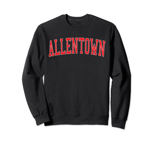Allentown Pa Varsity Red Text Sweatshirt - Casual Everyday Wear for Adults - T-Shirt, Sweatshirt, Hoodie