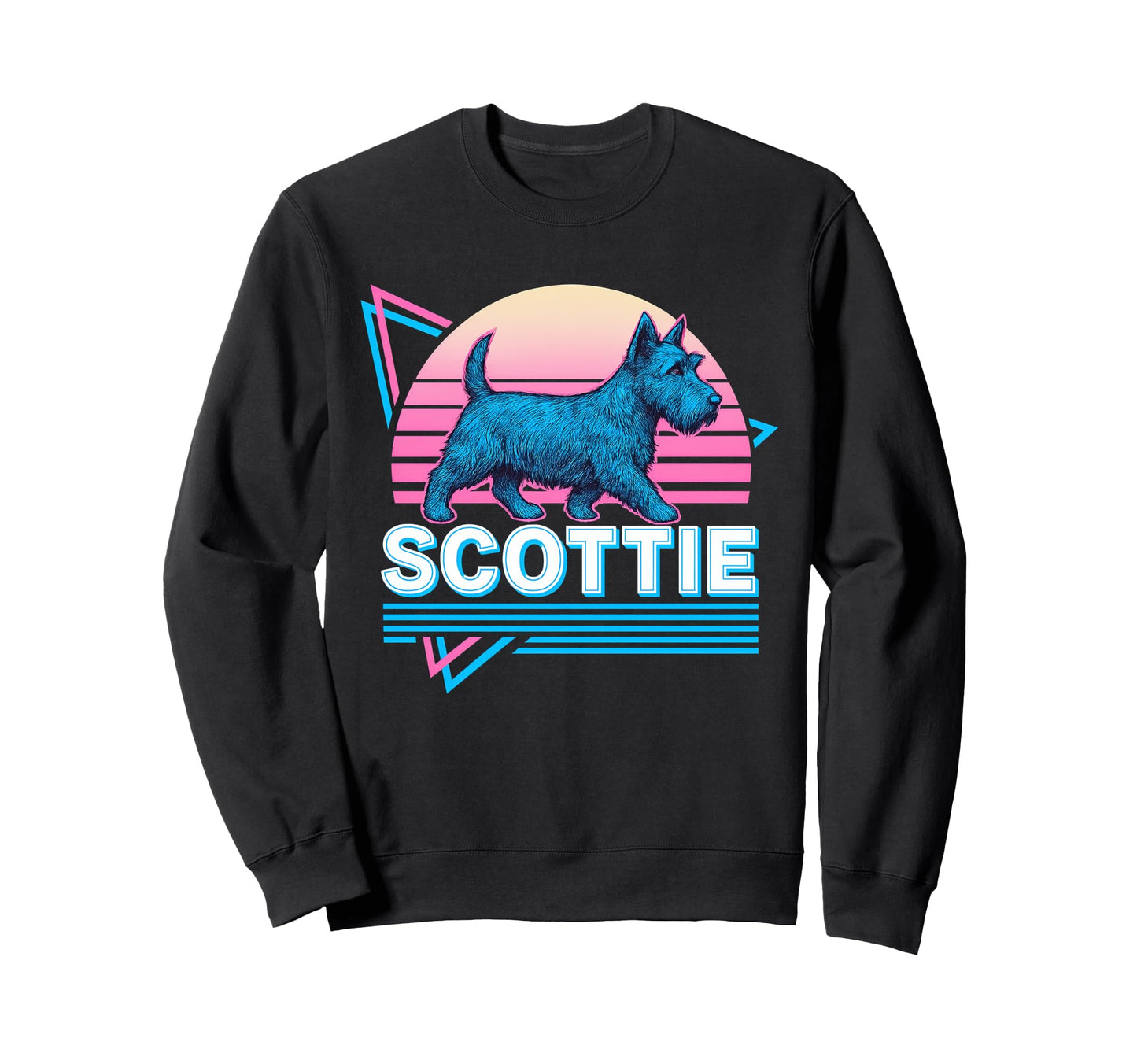 Scottish Terrier Synthwave Aesthetic Sweatshirt - Novelty Apparel Unisex - T-Shirt, Sweatshirt, Hoodie