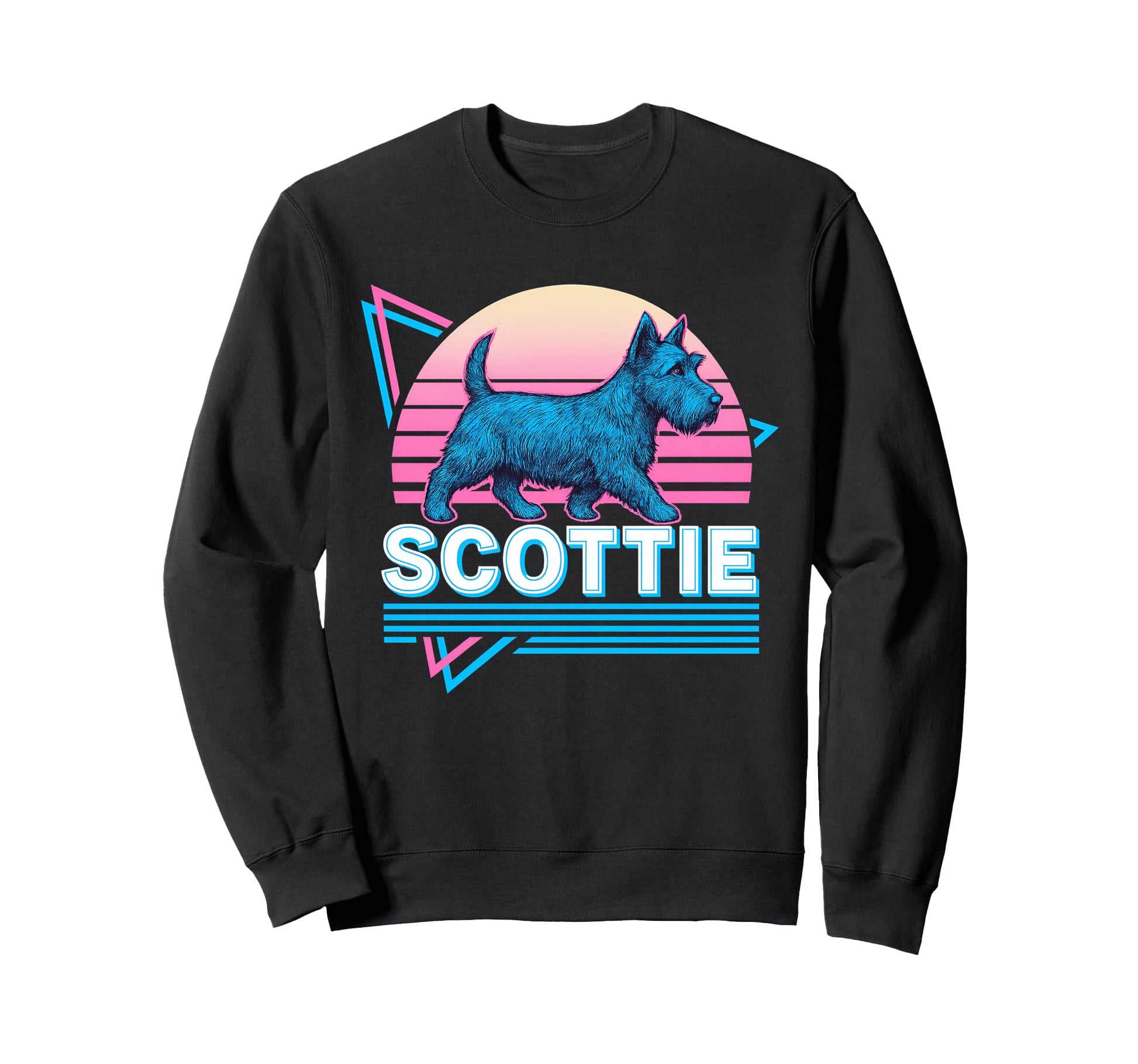 Scottish Terrier Synthwave Aesthetic Sweatshirt - Novelty Apparel Unisex - T-Shirt, Sweatshirt, Hoodie